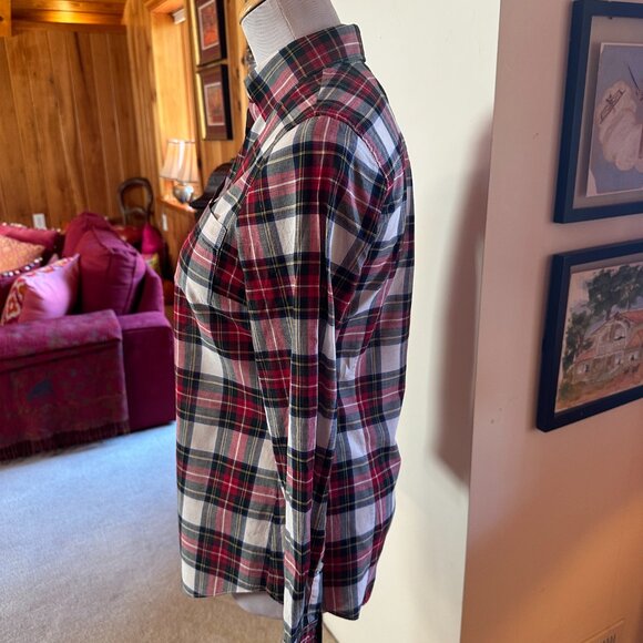 PJ. CREW White Red Blue Black Plaid Tartan Perfect Fit Button Down Shirt – XS - Picture 6 of 9